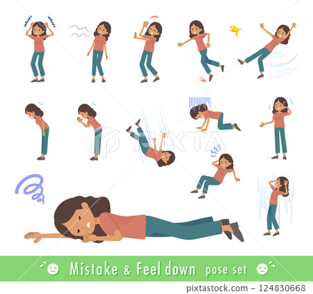 一組黑皮膚的女人表達失敗和沮喪 124830668