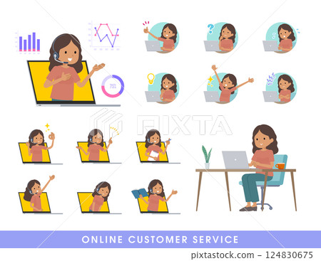 一群黑皮膚的女人在網路上為顧客服務 124830675