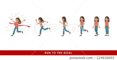 一組黑皮膚的女人在跑步 124830693