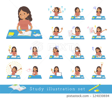 一組黑皮膚的女人正在學習 124830694