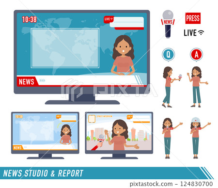 A set of dark-skinned women appearing in news programs 124830700