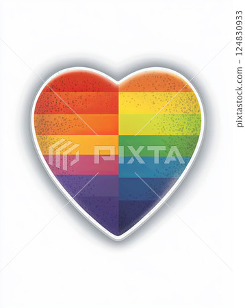 Colorful heart symbol representing love and diversity with vibrant rainbow  124830933