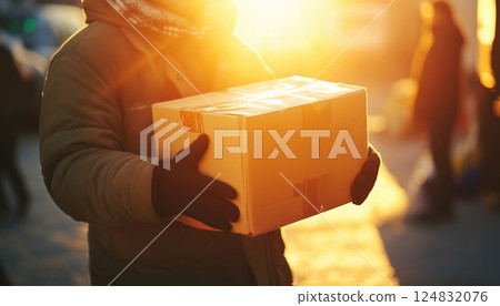 Charitable Donations Center Empowering Homeless Refugees With Sunlit Spaces And Essential Food Supplies For Community Support. 124832076