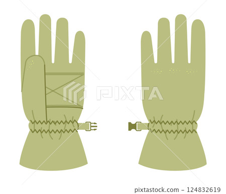 Ski Gloves Igloos Insulated Core olive green cartoon Fashion hand accessory clothing technical illustration garment. Ski Gloves Igloos Insulated Core olive green cartoon Fashion hand accessory clothing technical illustration garment. 124832619
