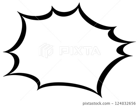 Surprise expression frame. Surprise speech bubble. Zigzag emotion expression frame. Surprise expression frame. Surprise speech bubble. Zigzag emotion expression frame. 124832656