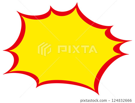 Surprise expression frame. Surprise speech bubble. Zigzag emotion expression frame. 124832666