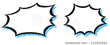 Surprise expression frame. Surprise speech bubble. Zigzag emotion expression frame. 124832683