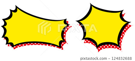 Surprise expression frame. Surprise speech bubble. Zigzag emotion expression frame. Surprise expression frame. Surprise speech bubble. Zigzag emotion expression frame. 124832688