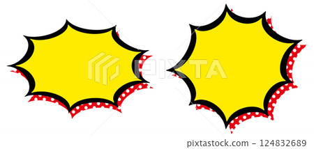 Surprise expression frame. Surprise speech bubble. Zigzag emotion expression frame. 124832689