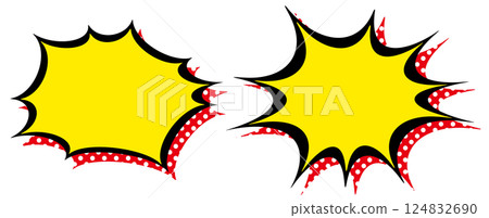 Surprise expression frame. Surprise speech bubble. Zigzag emotion expression frame. 124832690