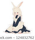 Sitting bunny ears maid 124832762