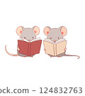 Mouse reading a book 124832763