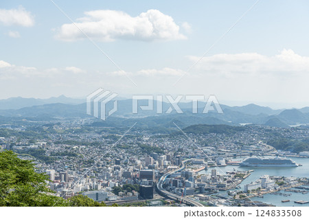 Sasebo City, Nagasaki Prefecture Cityscape of Sasebo City seen from Yubaridake Observatory Sasebo City, Nagasaki Prefecture Cityscape of Sasebo City seen from Yubaridake Observatory 124833508