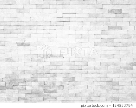 White Brick Wall for Background. 124833794