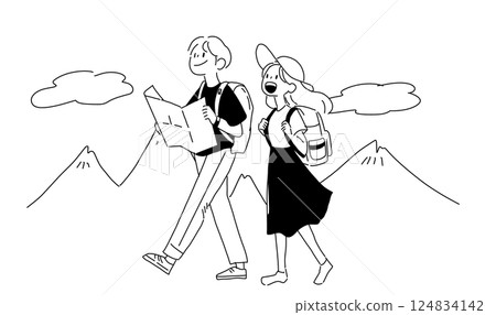 A couple hiking 124834142