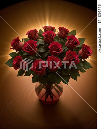 A bouquet of red roses 124834236