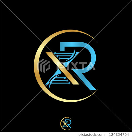 Logo design graphic concept creative premium vector stock image top sell circle swoosh initial XR font DNA helix infinity tech health care atom cell Logo design graphic concept creative premium vector stock image top sell circle swoosh initial XR font DNA helix infinity tech health care atom cell 124834704