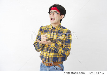 Akihabara-style male inspiration white background 124834737