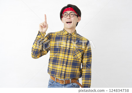 Akihabara-style male inspiration white background Akihabara-style male inspiration white background 124834738