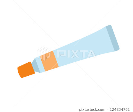 帶有蓋管狀藥膏的簡單圖示 帶有蓋管狀藥膏的簡單圖示 124834761