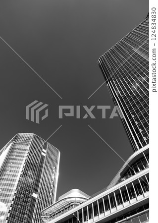 Tokyo Redevelopment Looking up at skyscrapers Takanawa Gateway 2025.03 b-6 Monochrome Tokyo Redevelopment Looking up at skyscrapers Takanawa Gateway 2025.03 b-6 Monochrome 124834830