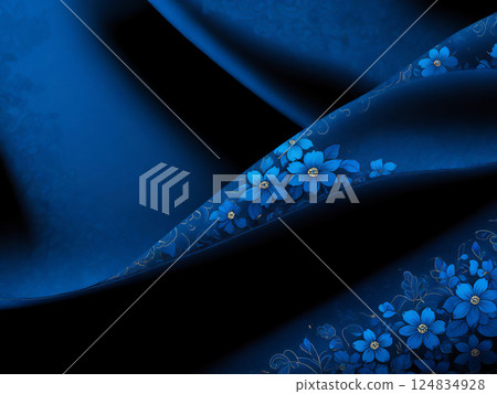 Fabric with a floral pattern 124834928