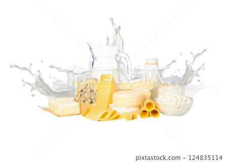 PNG, Food art, Dairy products, isolated on white background PNG, Food art, Dairy products, isolated on white background 124835114