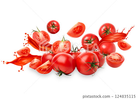 PNG, Food art, tomato, isolated on white background PNG, Food art, tomato, isolated on white background 124835115