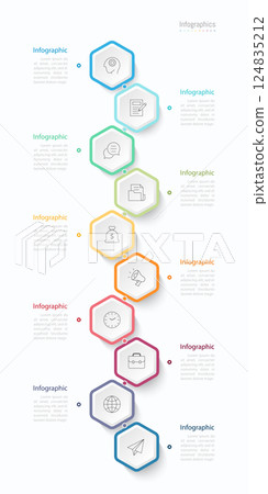 Infographic 10 options design elements for your business data. Vector Illustration. 124835212