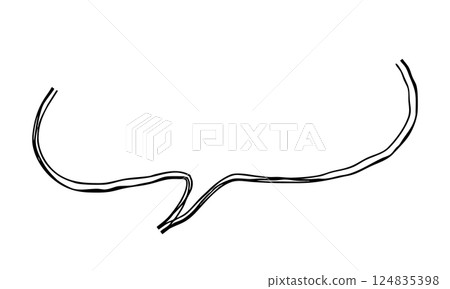 手繪圓形氣泡線圖示。具有多條重疊線的單色向量插圖。 124835398