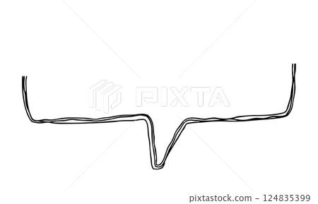語音氣泡手繪線圖示單色向量插圖，帶有多個重疊線 124835399