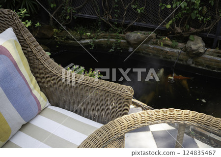 Coffee shop interior vintage style in Thailand, stock photo Coffee shop interior vintage style in Thailand, stock photo 124835467