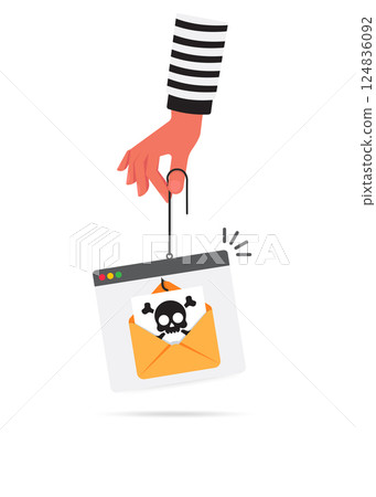 Spam Distribution or Malware Spreading Virus mobile fraud alert warning stock illustration Spam Distribution or Malware Spreading Virus mobile fraud alert warning stock illustration 124836092