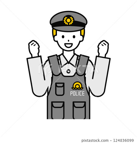 上半身姿勢_簡約警官男06 124836099