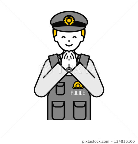 上半身姿勢_簡易警官男07 124836100