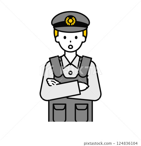 Upper body pose_simple police officer male 11 124836104