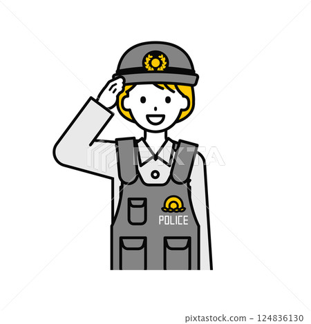 Upper body pose_simple police officer woman 17 124836130