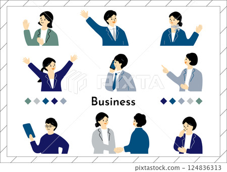 Business scene people material collection 124836313
