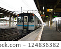 Kiha E130 series 500 train parked at Hachinohe Station 124836382