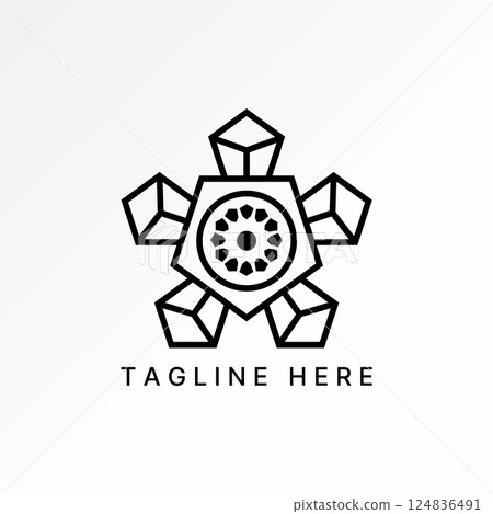 Logo design graphic concept creative premium vector stock image top sell 3D pentagon pattern up build modeling geometric art fantasy effect mosaic toy Logo design graphic concept creative premium vector stock image top sell 3D pentagon pattern up build modeling geometric art fantasy effect mosaic toy 124836491