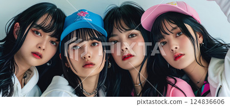 休閒時尚的亞洲女子偶像團體 124836606