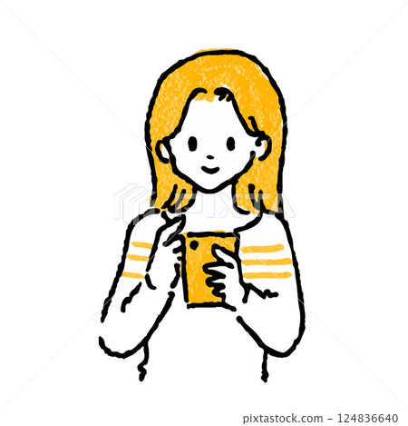 觀看智能手機的婦女 124836640