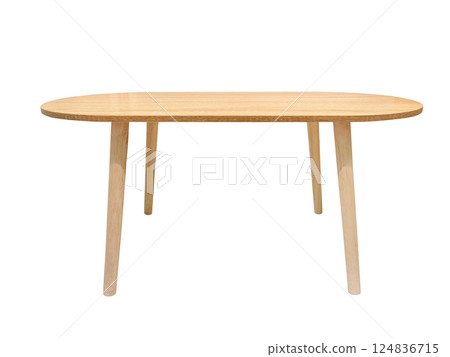 Empty modern wooden table isolated on white background. Empty modern wooden table isolated on white background. 124836715