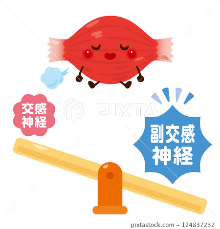副交感神經系統被激活時肌肉放鬆的特徵插圖 124837232