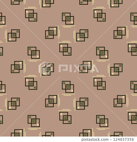 Textile motif seamless pattern. Abstract line shape geometric motif basic pattern continuous background. Man shirt all over print block.  124837358