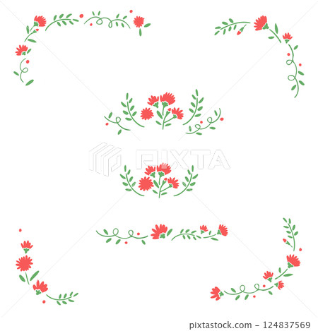Illustration of carnation design elements 124837569