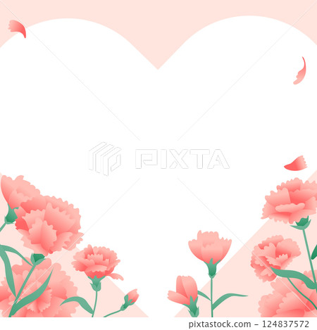 An illustration of carnation flowers 124837572