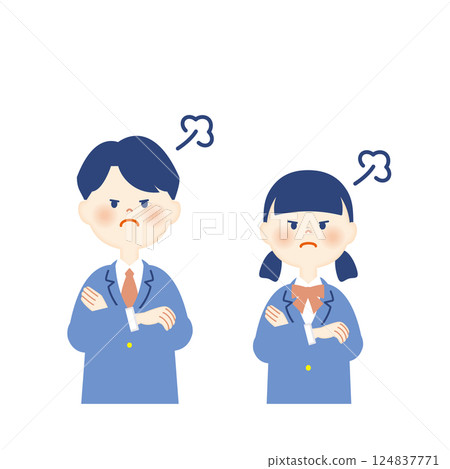 Blazer student angry upper body Blazer student angry upper body 124837771