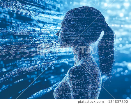 Abstract AI artificial intelligence life form image material Abstract AI artificial intelligence life form image material 124837890