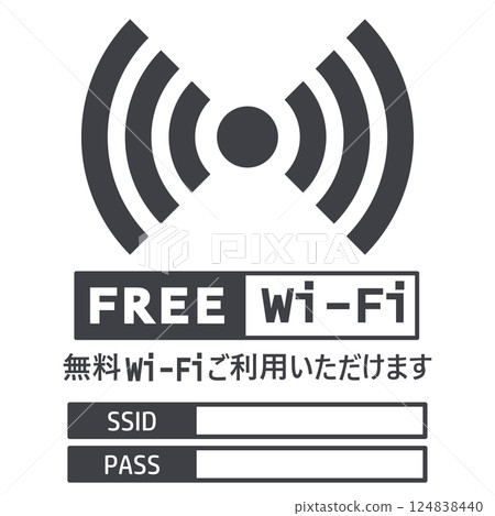 插圖素材公告板：免費Wi-Fi、網路、網路、電腦、手機 124838440